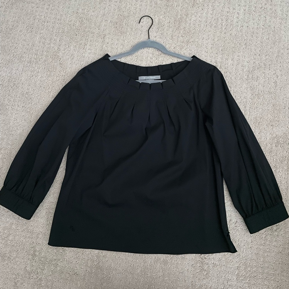 Ellen Tracy black 3/4 sleeve blouse size 12